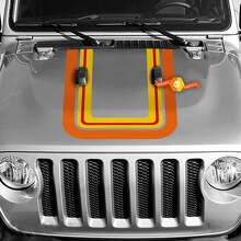 Kit de décalcomanies vinyle à bandes rétro pour capot et côtés pour Jeep Gladiator_4