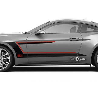 Paire de bandes de garde-boue de portes, pour Ford Mustang Shelby GT500 GT350 Mach1 Mach 1, Logo 2 couleurs

