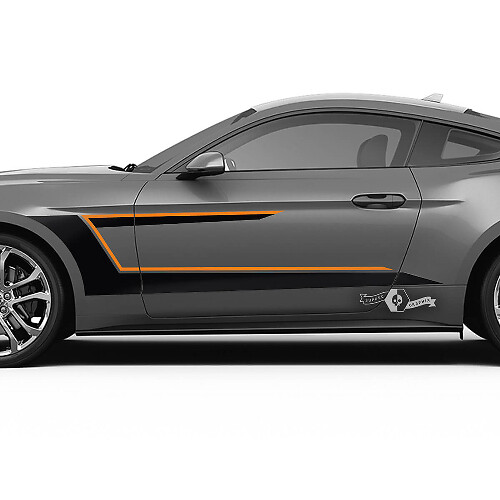 Kit d'autocollants latéraux en vinyle à double bande de course pour Musclecar Musclecarmodel 2016-23