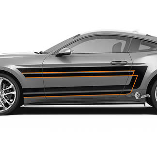 Bandes de garde-boue de portes pour Ford Mustang Shelby GT500 GT350 GT500 GT350 Mach 1 Mach 1 Logo 2 couleurs
 1