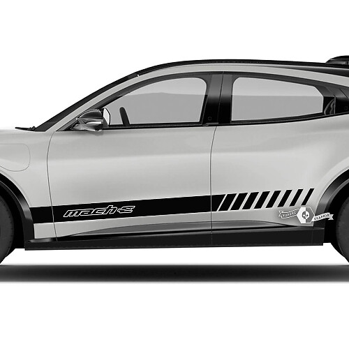 Paire Ford Mustang MACH-E MACH E Rocker Panel Line Stripes Side Door Decal autocollants en vinyle
