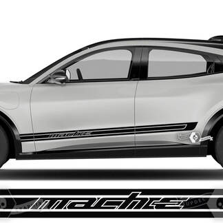 Paire Ford Mustang MACH-E MACH E Rocker Panel Logo Outline Stripes Side Door Decal autocollants en vinyle
