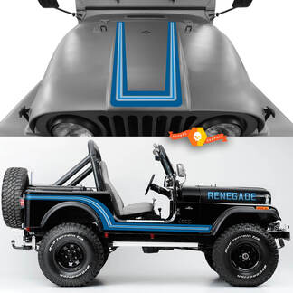 Kit de capot latéral panneau à bascule avant arrière garde-boue Jeep Renegade CJ7 vinyle décalcomanies graphiques choisir les couleurs
