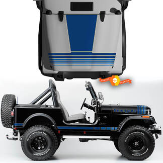 Kit de panneau à bascule latéral de capot, garde-boue avant et arrière, Jeep Renegade CJ7, décalcomanies en vinyle, lignes graphiques, Style, choisir les couleurs
 1