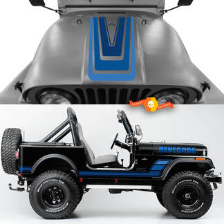 Kit de panneau de bascule latéral de capot, garde-boue avant et arrière Jeep Renegade CJ7, autocollants graphiques en vinyle, choisissez les couleurs
