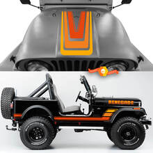 Kit de panneau de bascule latéral de capot, garde-boue avant et arrière Jeep Renegade CJ7, autocollants graphiques en vinyle, choisissez les couleurs
 2