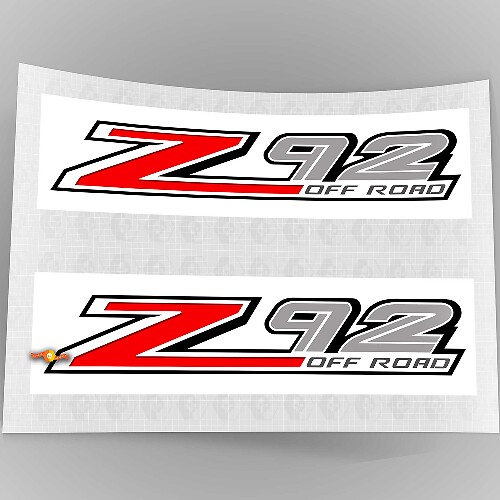 Autocollant en vinyle Z92 OFF ROAD pour Chevy Silverado