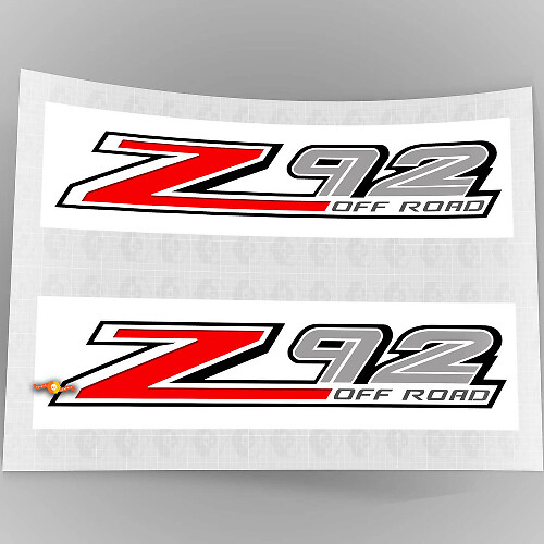 Autocollant en vinyle Z92 OFF ROAD pour Chevy Silverado