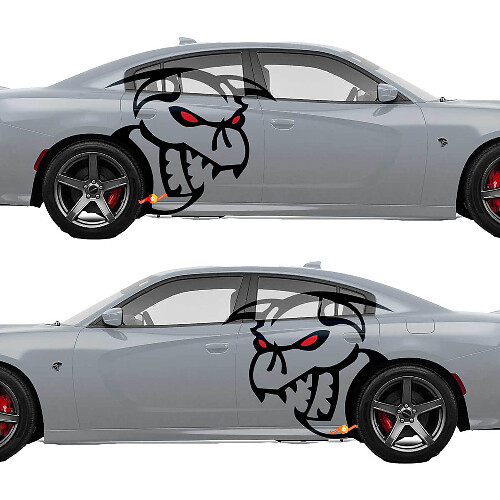 Kit de stickers vinyl latéraux style démon pour Dodge Challenger Charger