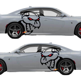 Énormes décalcomanies tribales graphiques en vinyle pour Dodge Challenger Charger Mopar SRT Hellcat Demon Logo HEMI 392
