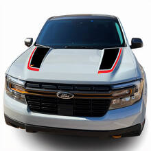 Kit d'autocollants en vinyle pour capot avec carte topographique et bandes latérales pour Musclecar Maverick Tremor_2
