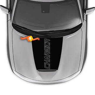 Autocollant de capot de logo de contour de chargeur pour Dodge Charger 2015-2024
