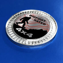 Badge 3D Bigfoot Rated Mountains Lignes topographiques Emblème en métal et aluminium
 2