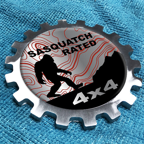 Badge emblème en aluminium 4x4 Sasquatch Rated pour Jeep
