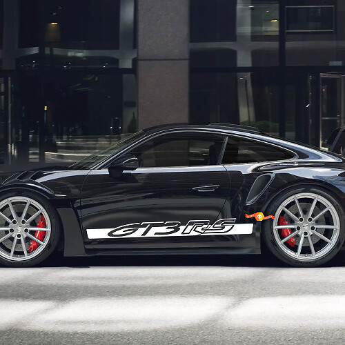 Autocollant vinyle bandes droites GT3 RS pour bas de caisse Porsche 911