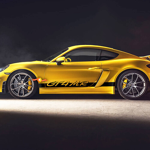 Autocollant autocollant Porsche 718 Cayman GT4 MR bandes latérales

