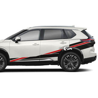 Paire Nissan Rogue Porte Latérale Bascule Panneau Arrière Fender Stripes Autocollant Vinyle Graphique 2 Couleurs
