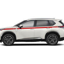 Paire Nissan Rogue Garde-boue avant côté porte arrière Garde-boue arrière Logo Rayures Autocollant Autocollant Vinyle Graphique
 2