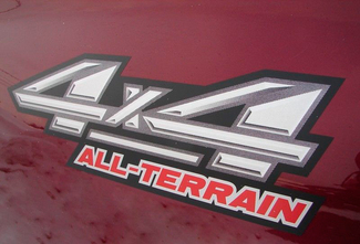 Custom 4x4 All-Terrain Truck ATV 4wd Badge Decal Emblem Paire