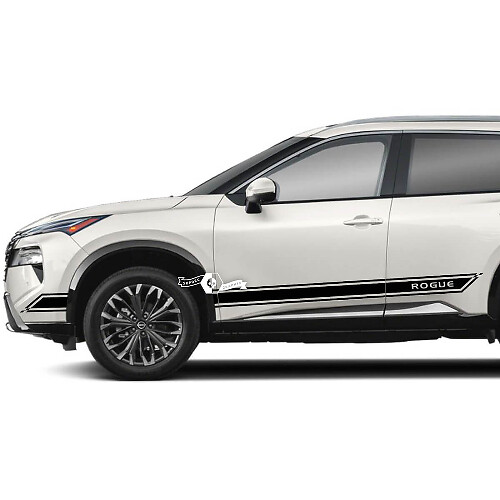 Paire Nissan Rogue Side Door Rocker Panel Stripes Autocollant Autocollant Vinyle Graphique
