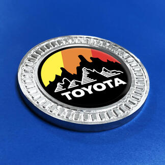 Badge 3D Toyota Mountains Emblème rétro en métal et aluminium
