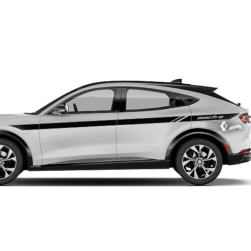 Paire Ford Mustang MACH-E MACH E Portes Top Line Stripes Autocollants en vinyle pour porte latérale
