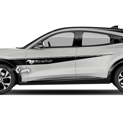 Paire Ford Mustang MACH-E MACH E Garde-boue avant Top Line Stripes Porte latérale Logo Autocollants en vinyle
