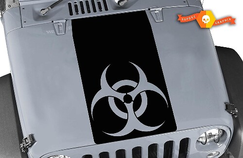 Autocollant en vinyle capuche biohazard blackout pour Jeep Wrangler