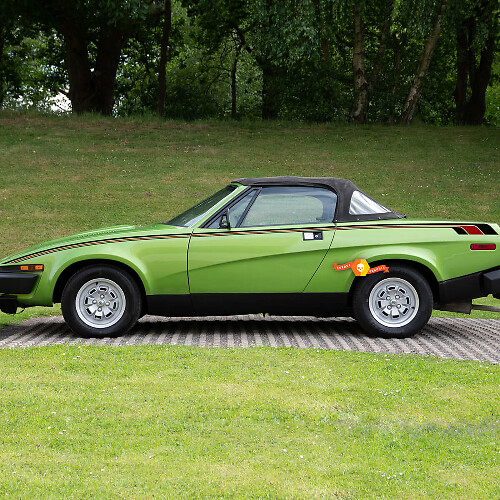 Reproduction des bandes de style d'origine pour portes latérales Autocollants logos décalcomanies 2 pour Triumph Tr7