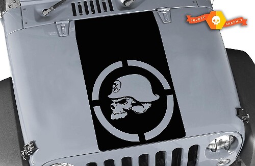Autocollant en vinyle capot Metal Mulisha Skull Blackout pour Jeep Wrangler