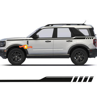 Paire de 2 autocollants Ford Bronco Top Doors Side Stripe Decals
 1