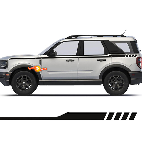 Paire de 2 portes supérieures autocollants à bande latérale pour Ford Bronco
