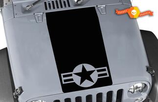 Jeep Wrangler Blackout USAF Air Force capot vinyle autocollant TJ LJ JK illimité