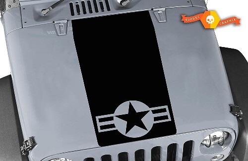 Autocollant en vinyle camouflage étoile USAF noir pour Jeep Wrangler TJ LJ JK Unlimited