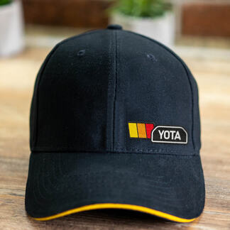 YOTA Toyota Retro Classic Stripe Trucker Hat Casquette de baseball avec logo brodé
