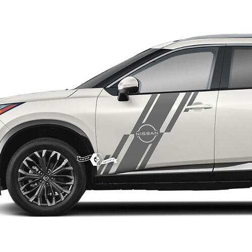 Paire d’autocollants de garde-boue arrière de porte latérale Nissan Rogue en vinyle graphique
