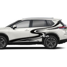 Paire Nissan Rogue Porte latérale Garde-boue arrière Rayures Route sinueuse Autocollant Autocollant Vinyle Graphique
 3