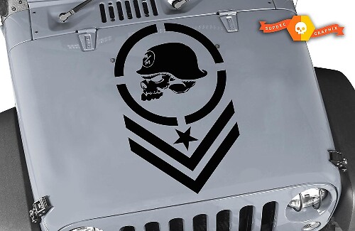 Autocollant Vinyle Capot Tête de Mort Metal Mulisha pour Jeep Wrangler