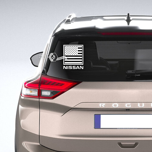 Autocollant en vinyle de drapeau USA pour lunette arrière Nissan Rogue
