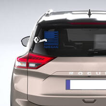 Nissan US USA drapeau américain patriotique fenêtre arrière vinyle autocollant autocollant graphique
 4