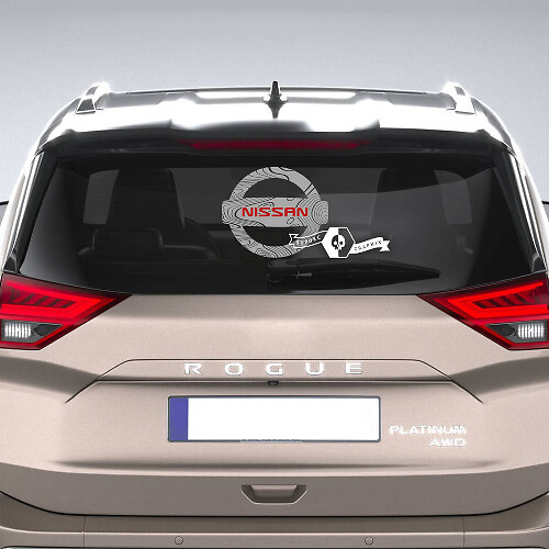 Logo Nissan avec lignes topographiques fenêtre vinyle autocollant autocollant graphique
