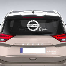 Logo Nissan avec lignes topographiques fenêtre vinyle autocollant autocollant graphique
 3