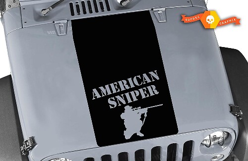 Autocollant vinyle Blackout American Sniper pour capot de Jeep Wrangler