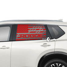 Nissan Rogue USA Drapeau Côté Fenêtre Arrière Vinyle Autocollant Graphique
 2