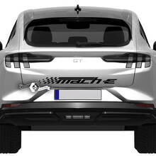 Autocollant à rayures à carreaux arrière pour Ford Mustang MACH-E MACH E, autocollant en vinyle
 3