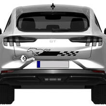 Autocollant à rayures de cheval à carreaux arrière, en vinyle, pour Ford Mustang MACH-E MACH E
 2