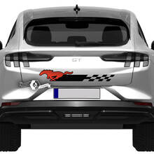 Autocollant à rayures de cheval à carreaux arrière, en vinyle, pour Ford Mustang MACH-E MACH E
 3