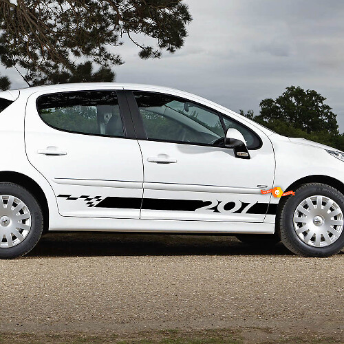 Autocollant jupe latérale PEUGEOT 207 Autocollant Bandes latérales
