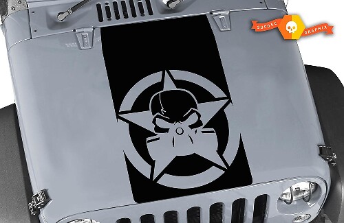 Autocollant vinyle tête de mort masque à gaz noir pour Jeep Wrangler