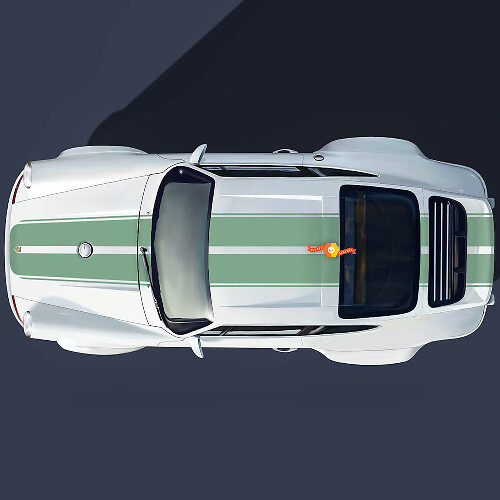 Porsche 964 Singer Turbo Study Style avec larges bandes centrales
